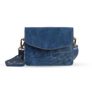 Navy Blue Compact Leather Sling Bag – Stylish & Handy Everyday Carry
