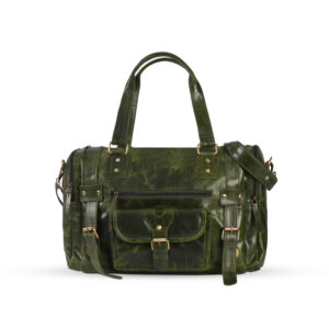 Vintage Green Leather Office Bag